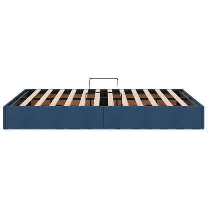 Ottoman Bedframe met opslag Blauw 140 x 190 cm Stof