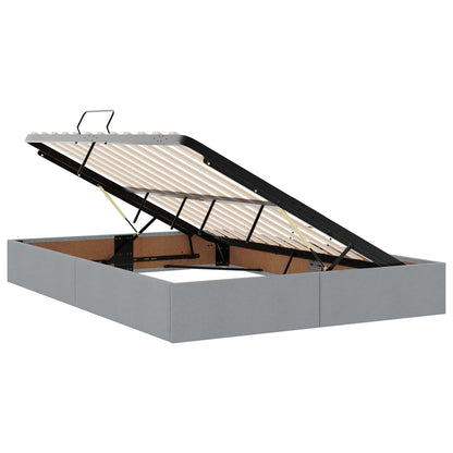 Ottoman Bedframe met opslag Lichtgrijs 140 x 200 cm Stof