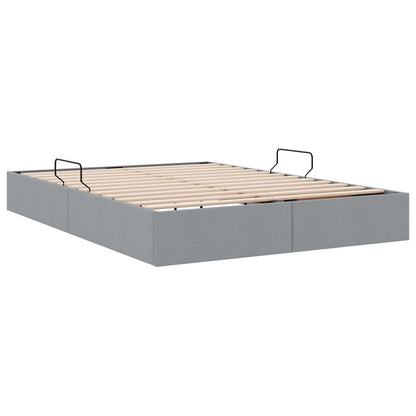Ottoman Bedframe met opslag Lichtgrijs 140 x 200 cm Stof