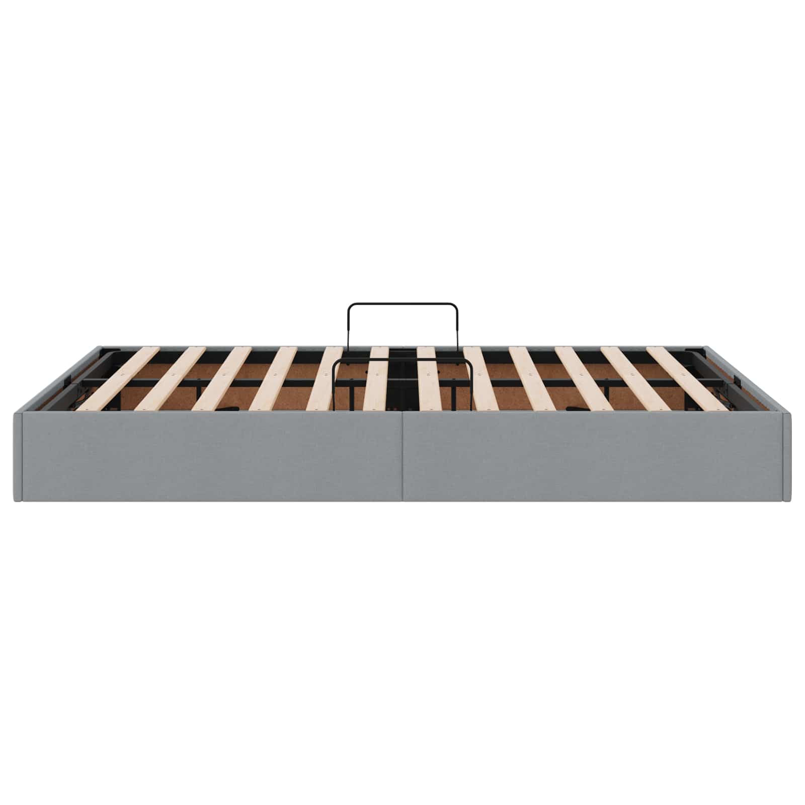 Ottoman Bedframe met opslag Lichtgrijs 140 x 200 cm Stof