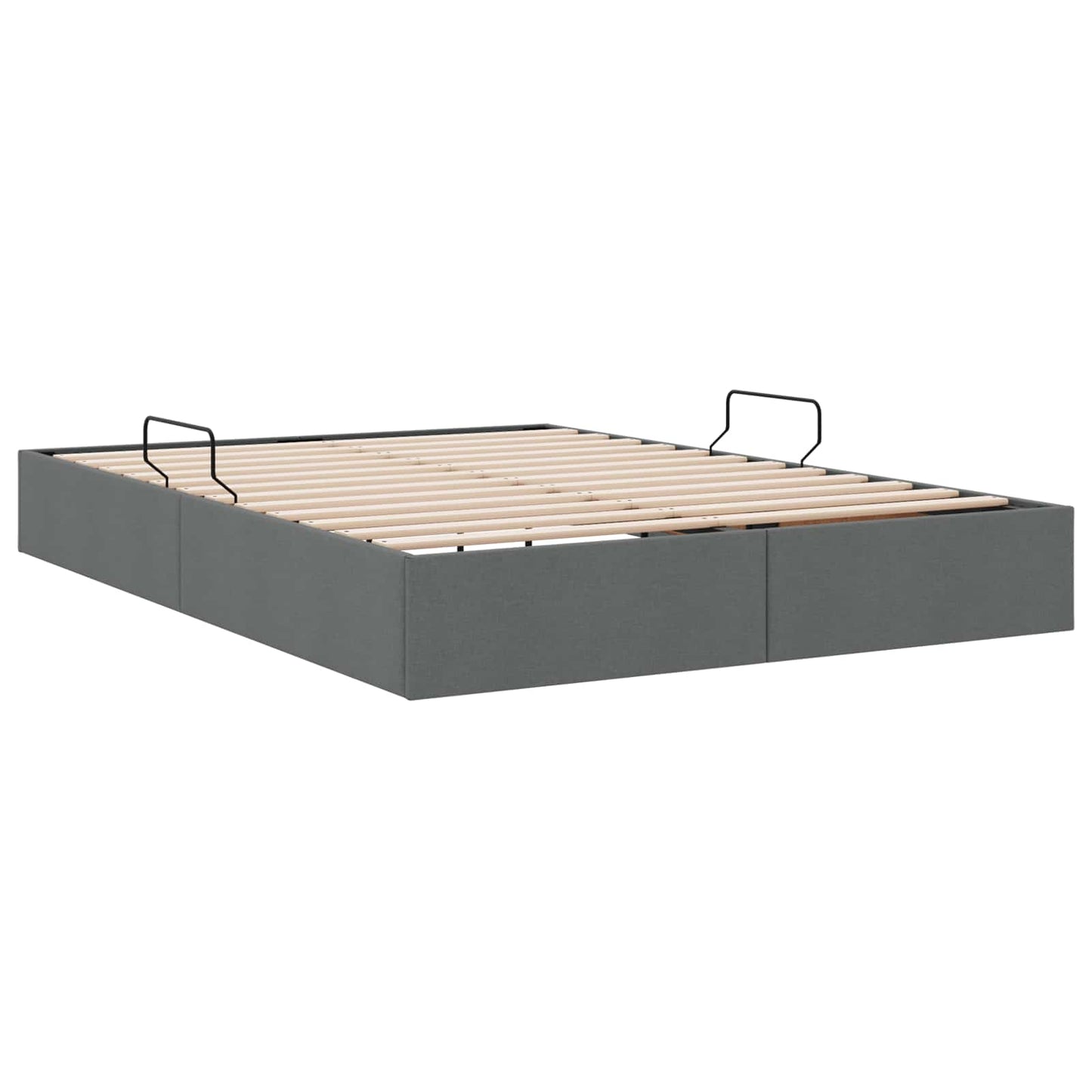 Ottoman Bedframe met opslag Donkergrijs 140 x 200 cm Stof