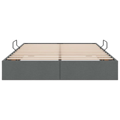 Ottoman Bedframe met opslag Donkergrijs 140 x 200 cm Stof