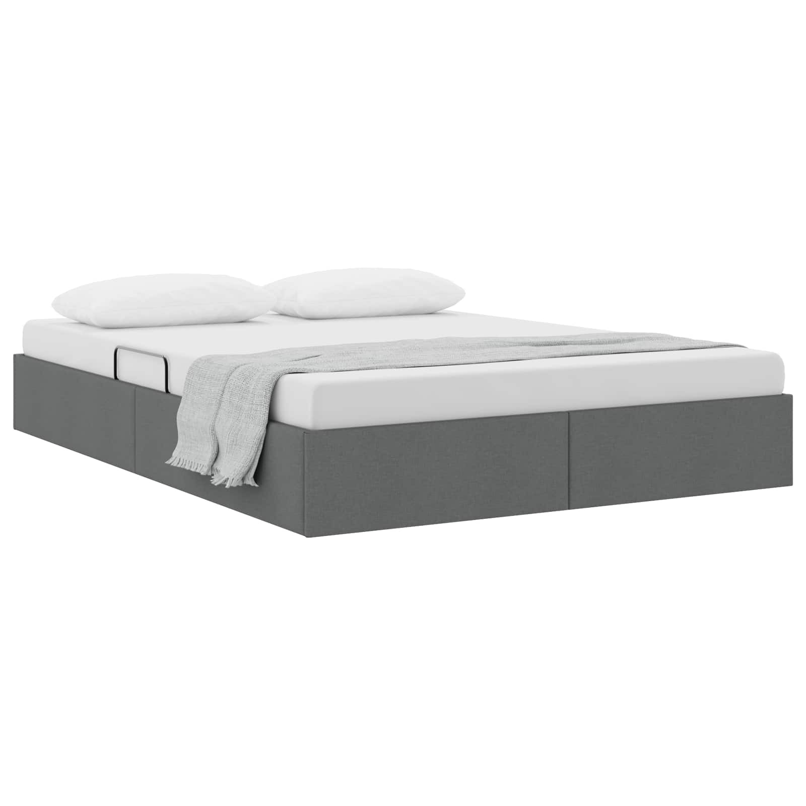 Ottoman Bedframe met opslag Donkergrijs 140 x 200 cm Stof