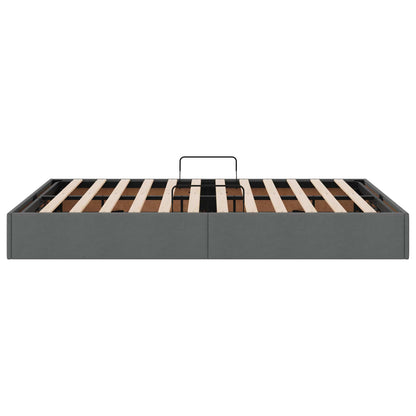 Ottoman Bedframe met opslag Donkergrijs 140 x 200 cm Stof