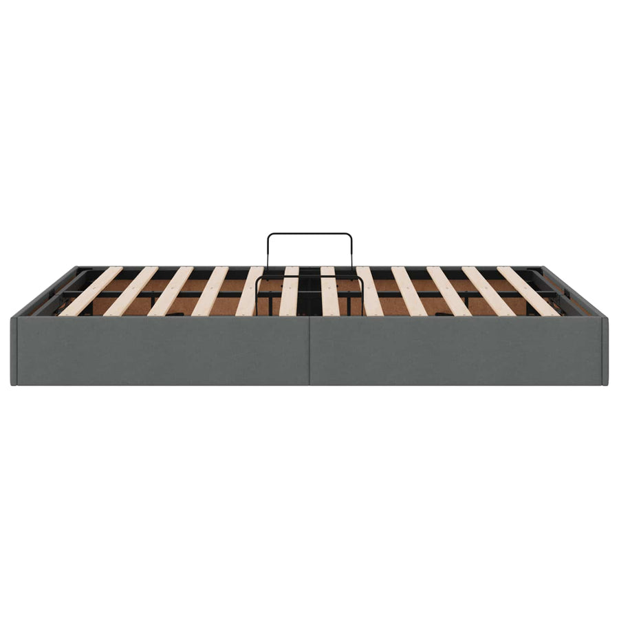 Ottoman Bedframe met opslag Donkergrijs 140 x 200 cm Stof