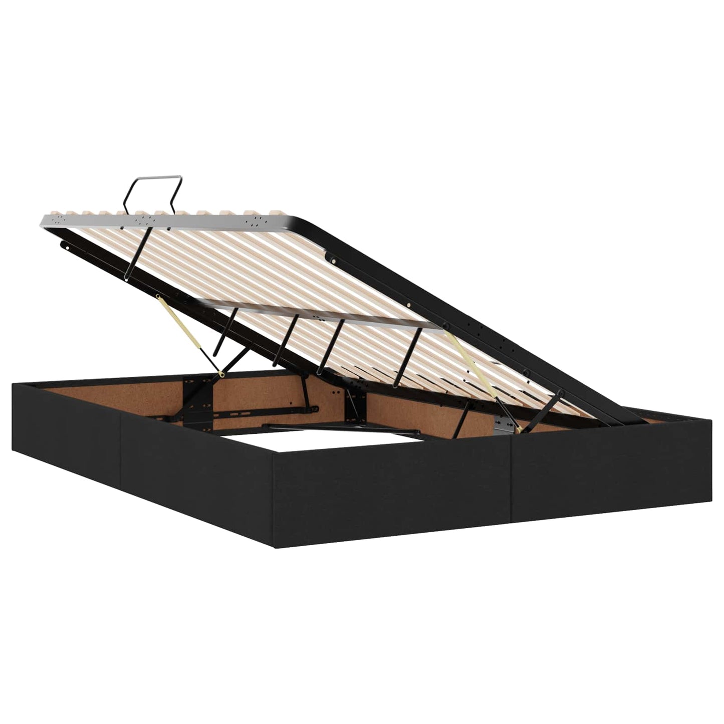 Ottoman Bedframe met opslag Zwart 140 x 200 cm Stof