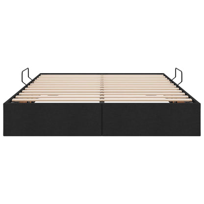 Ottoman Bedframe met opslag Zwart 140 x 200 cm Stof