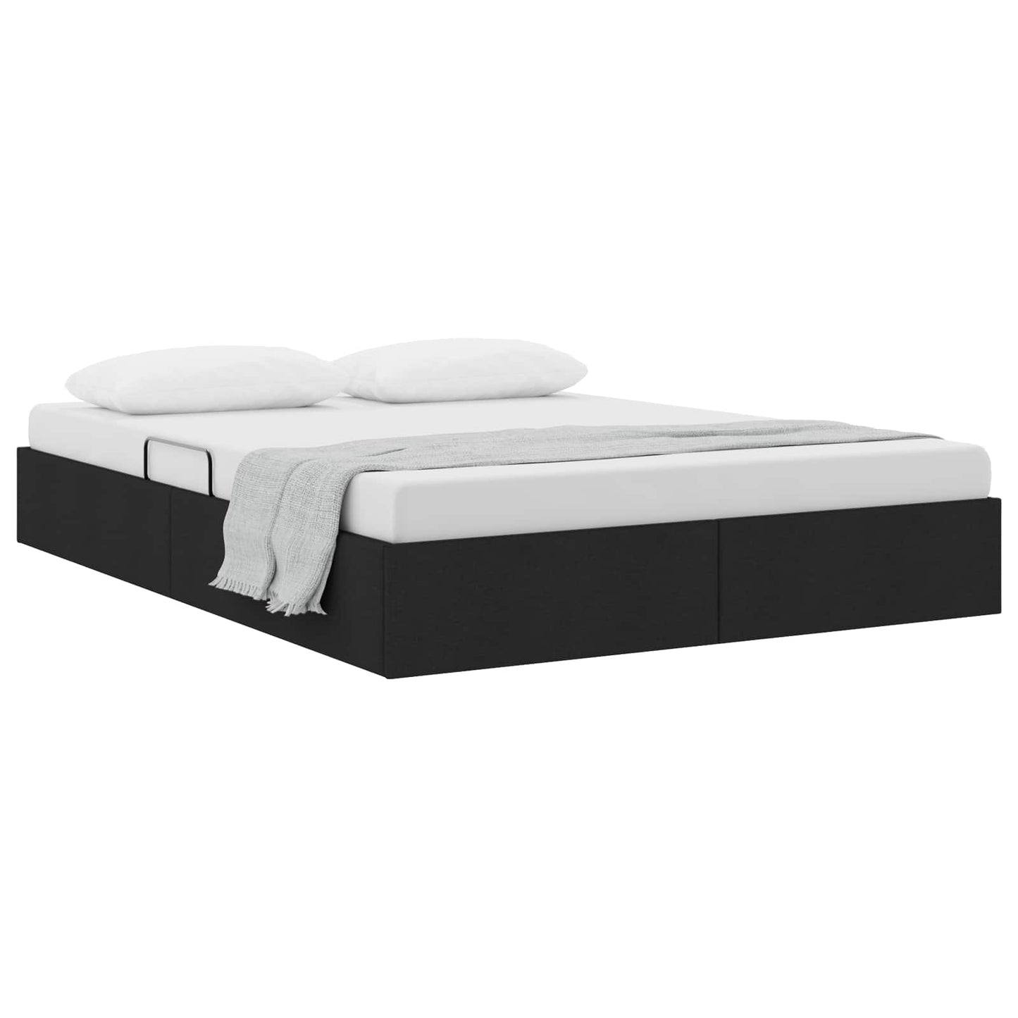 Ottoman Bedframe met opslag Zwart 140 x 200 cm Stof