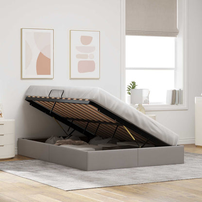 Ottoman Bedframe met opslag Taupe 140 x 200 cm Stof