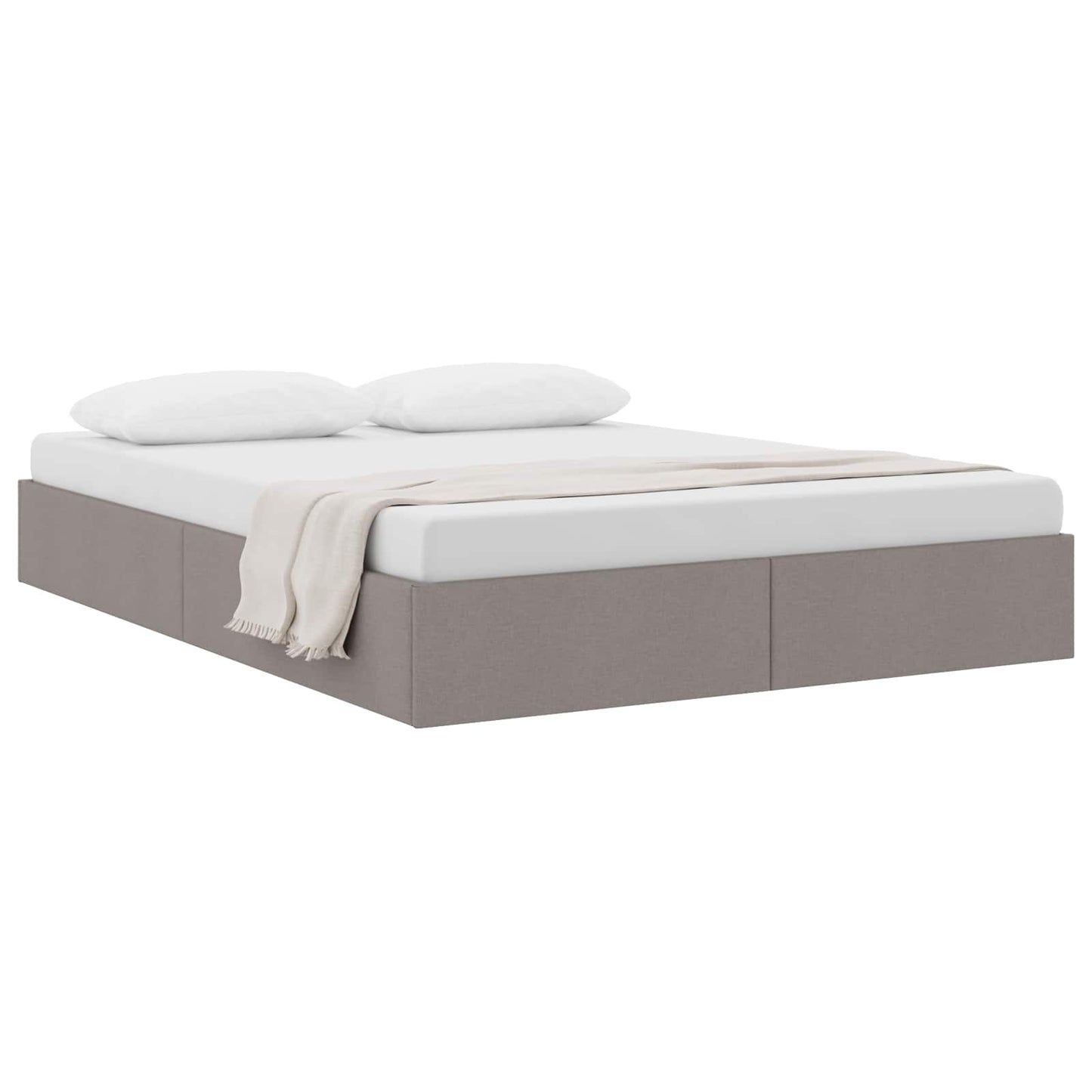 Ottoman Bedframe met opslag Taupe 140 x 200 cm Stof