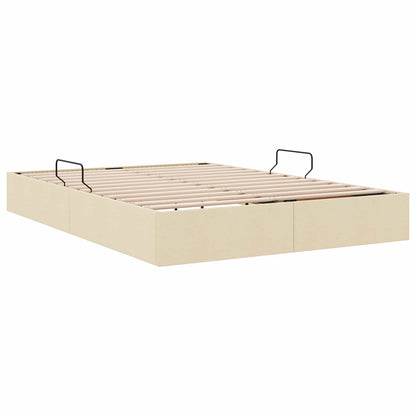 Ottoman Bedframe met opslag Crème 140 x 200 cm Stof