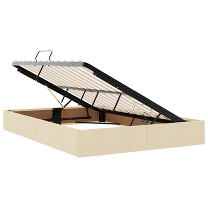 Ottoman Bedframe met opslag Crème 140 x 200 cm Stof