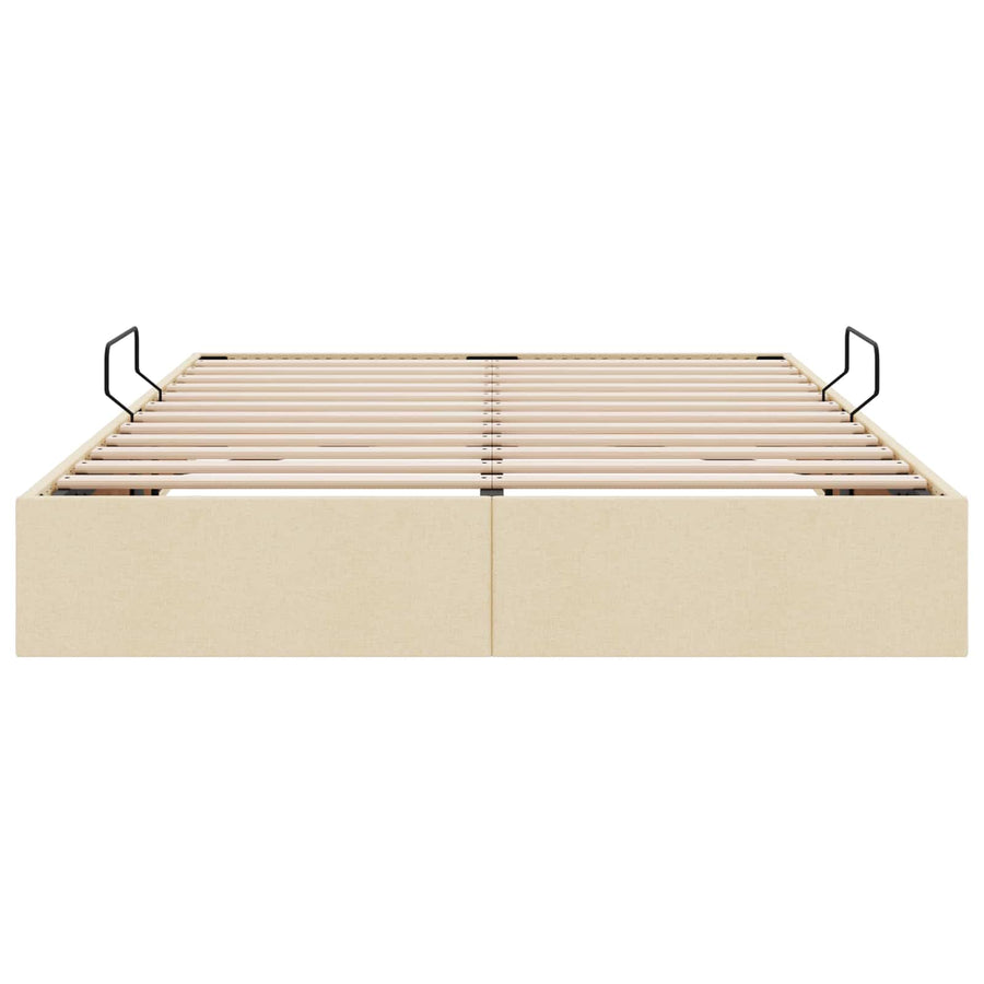 Ottoman Bedframe met opslag Crème 140 x 200 cm Stof