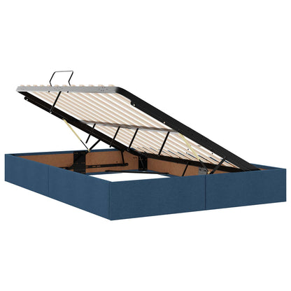 Ottoman Bedframe met opslag Blauw 140 x 200 cm Stof