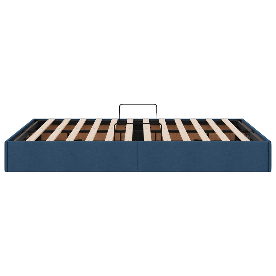 Ottoman Bedframe met opslag Blauw 140 x 200 cm Stof