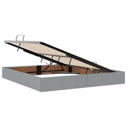 Ottoman Bedframe met opslag Lichtgrijs 160 x 200 cm Stof
