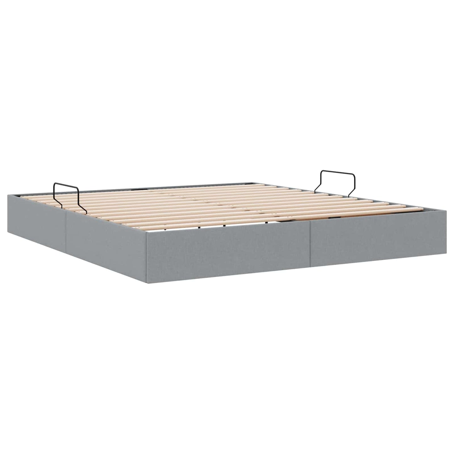 Ottoman Bedframe met opslag Lichtgrijs 160 x 200 cm Stof