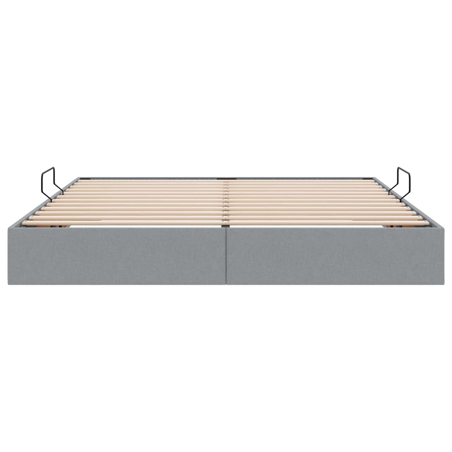 Ottoman Bedframe met opslag Lichtgrijs 160 x 200 cm Stof