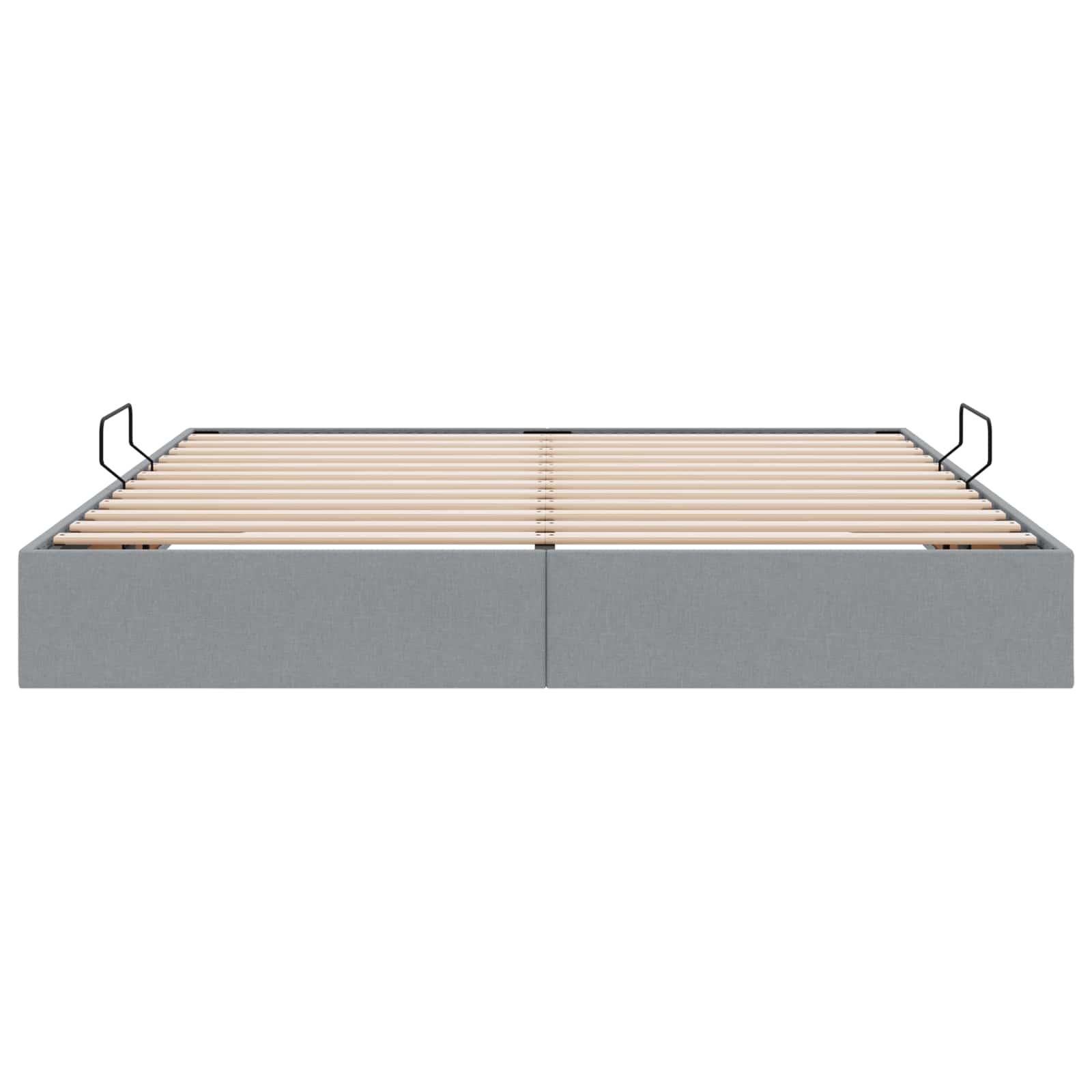 Ottoman Bedframe met opslag Lichtgrijs 160 x 200 cm Stof