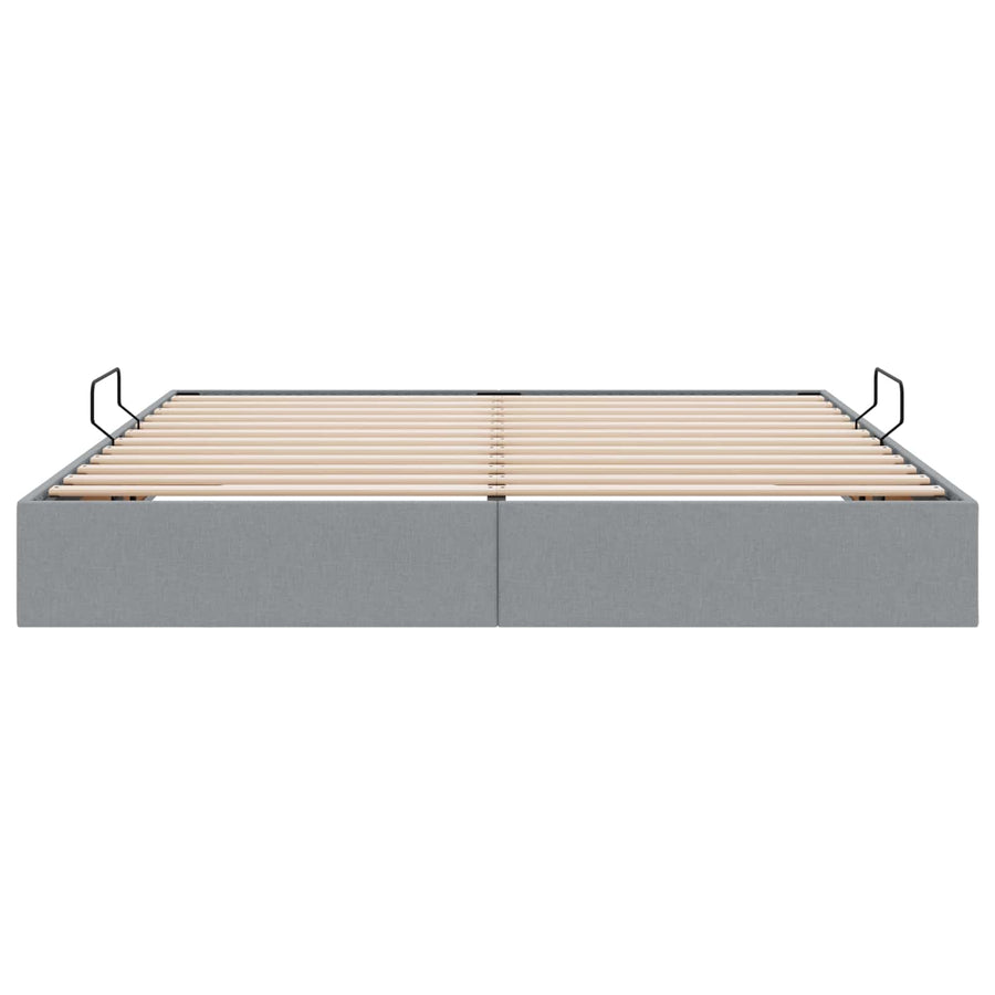 Ottoman Bedframe met opslag Lichtgrijs 160 x 200 cm Stof