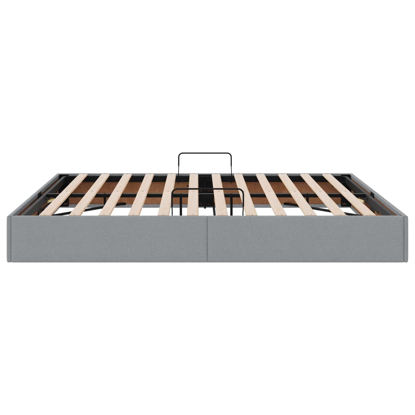 Ottoman Bedframe met opslag Lichtgrijs 160 x 200 cm Stof