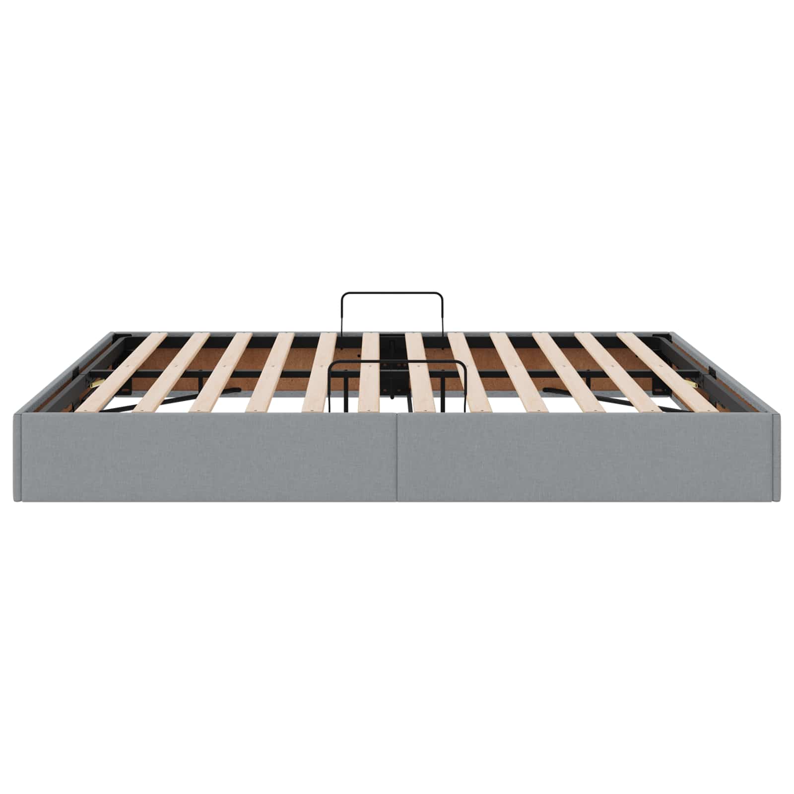 Ottoman Bedframe met opslag Lichtgrijs 160 x 200 cm Stof