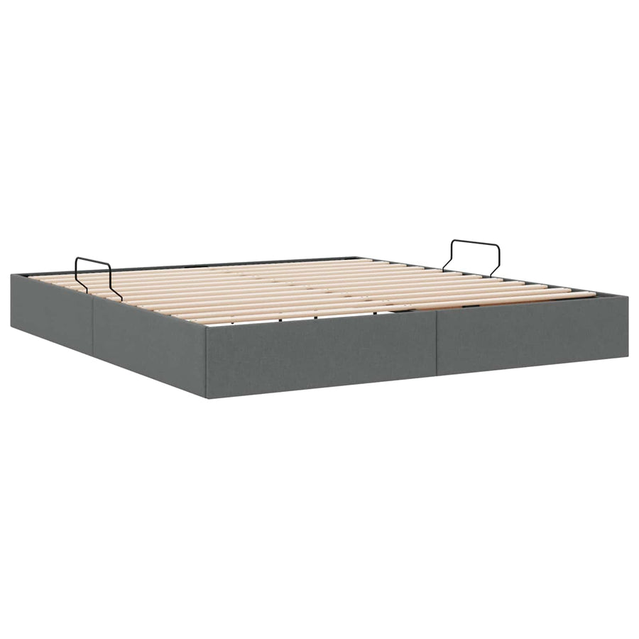 Ottoman Bedframe met opslag Donkergrijs 160 x 200 cm Stof