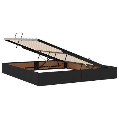 Ottoman Bedframe met opslag Zwart 160 x 200 cm Stof