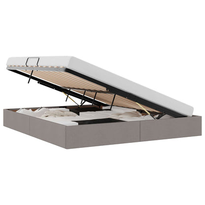 Ottoman Bedframe met opslag Taupe 160 x 200 cm Stof