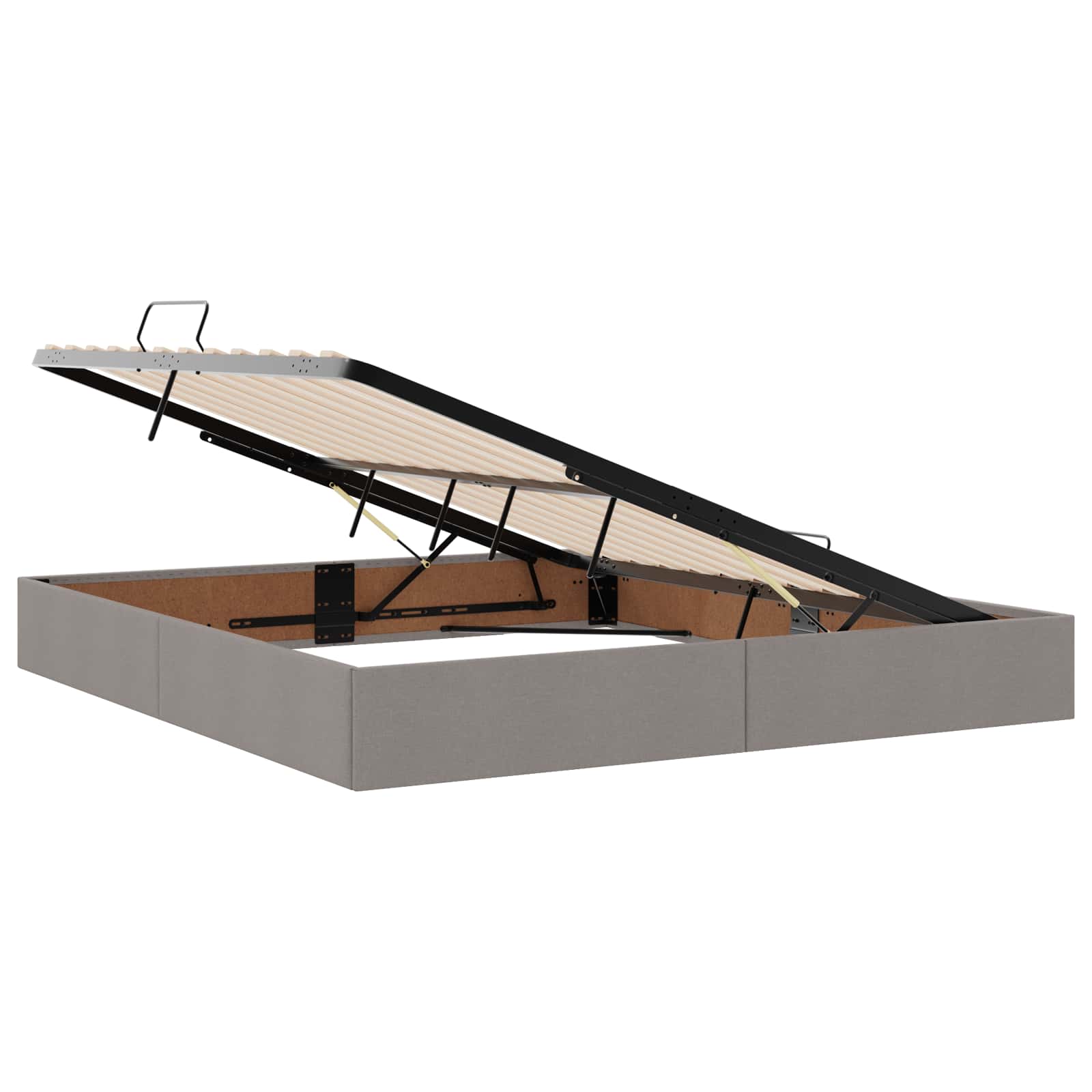 Ottoman Bedframe met opslag Taupe 160 x 200 cm Stof