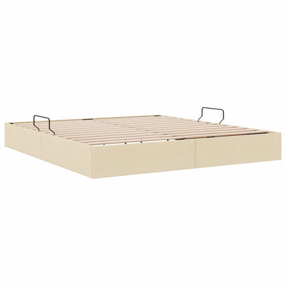 Ottoman Bedframe met opslag Crème 160 x 200 cm Stof
