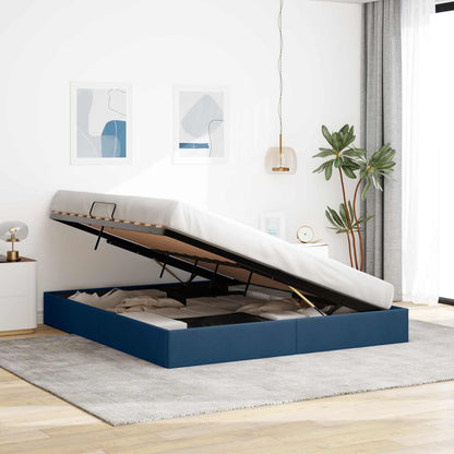 Ottoman Bedframe met opslag Blauw 160 x 200 cm Stof