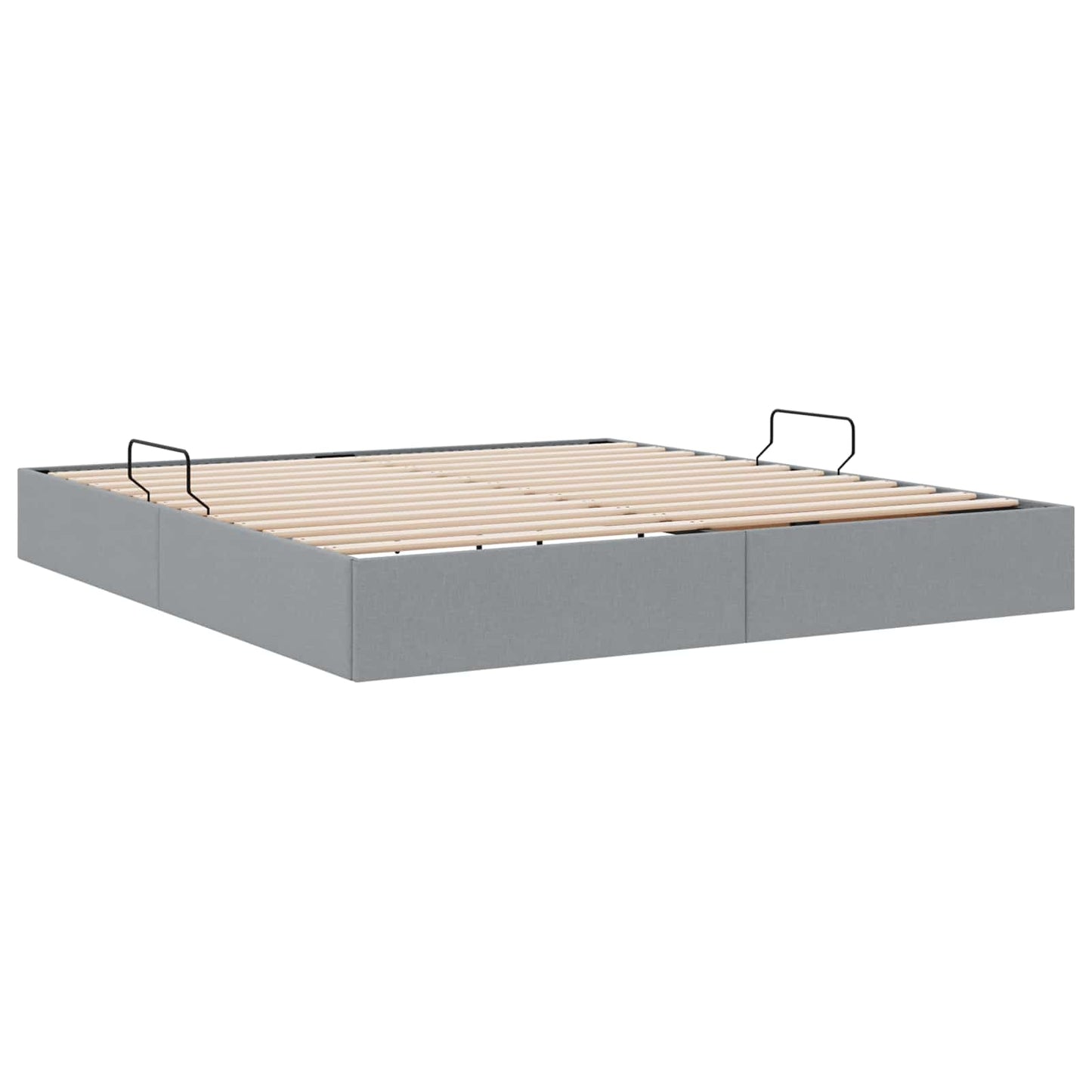 Ottoman Bedframe met opslag Lichtgrijs 180 x 200 cm Stof