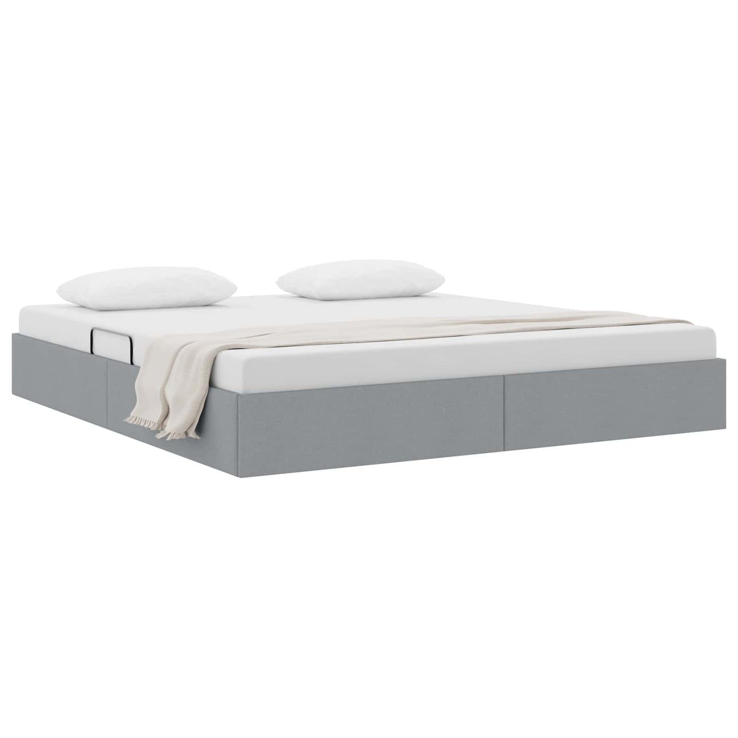Ottoman Bedframe met opslag Lichtgrijs 180 x 200 cm Stof