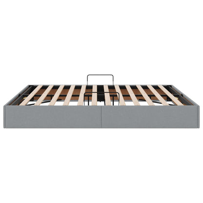 Ottoman Bedframe met opslag Lichtgrijs 180 x 200 cm Stof