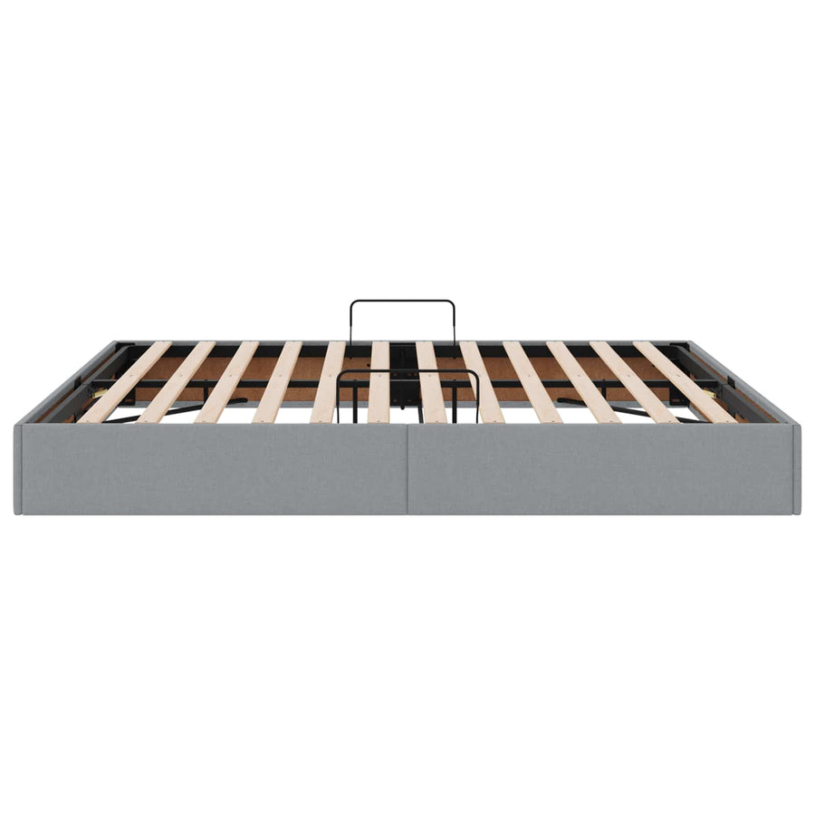 Ottoman Bedframe met opslag Lichtgrijs 180 x 200 cm Stof