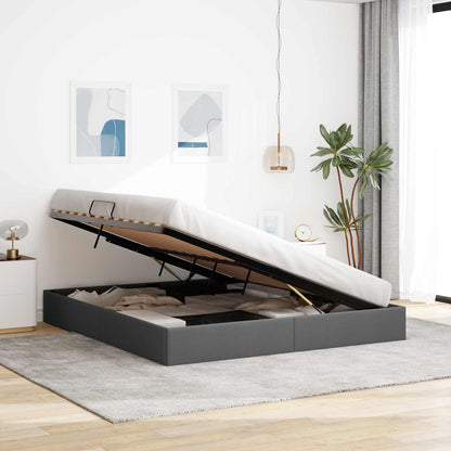 Ottoman Bedframe met opslag Donkergrijs 180 x 200 cm Stof