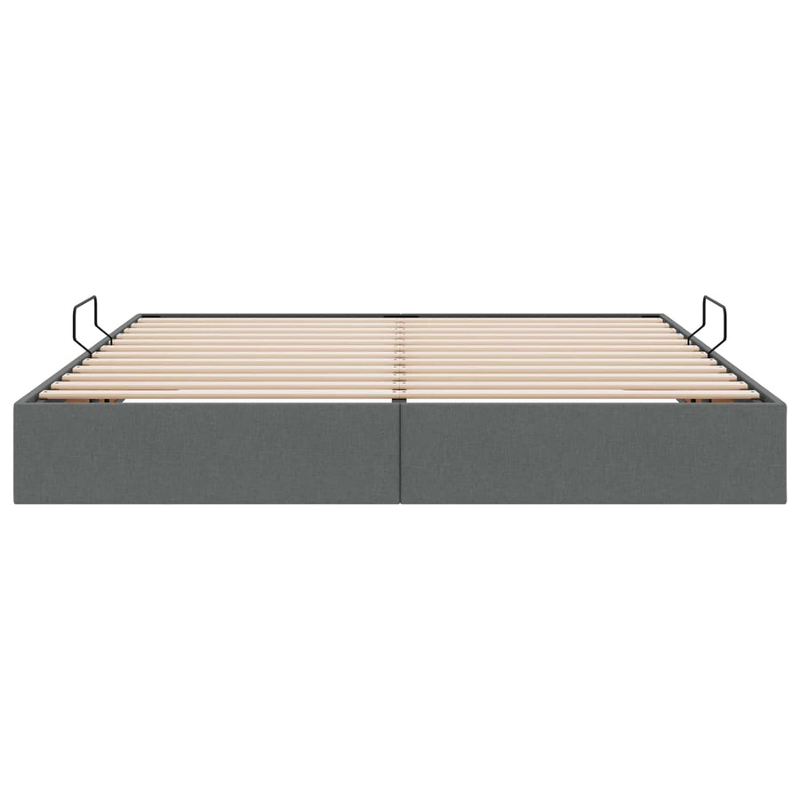 Ottoman Bedframe met opslag Donkergrijs 180 x 200 cm Stof