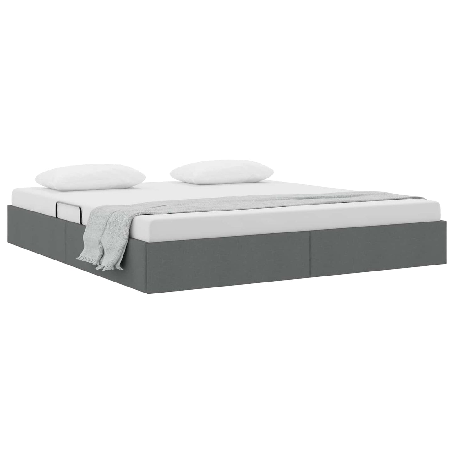Ottoman Bedframe met opslag Donkergrijs 180 x 200 cm Stof