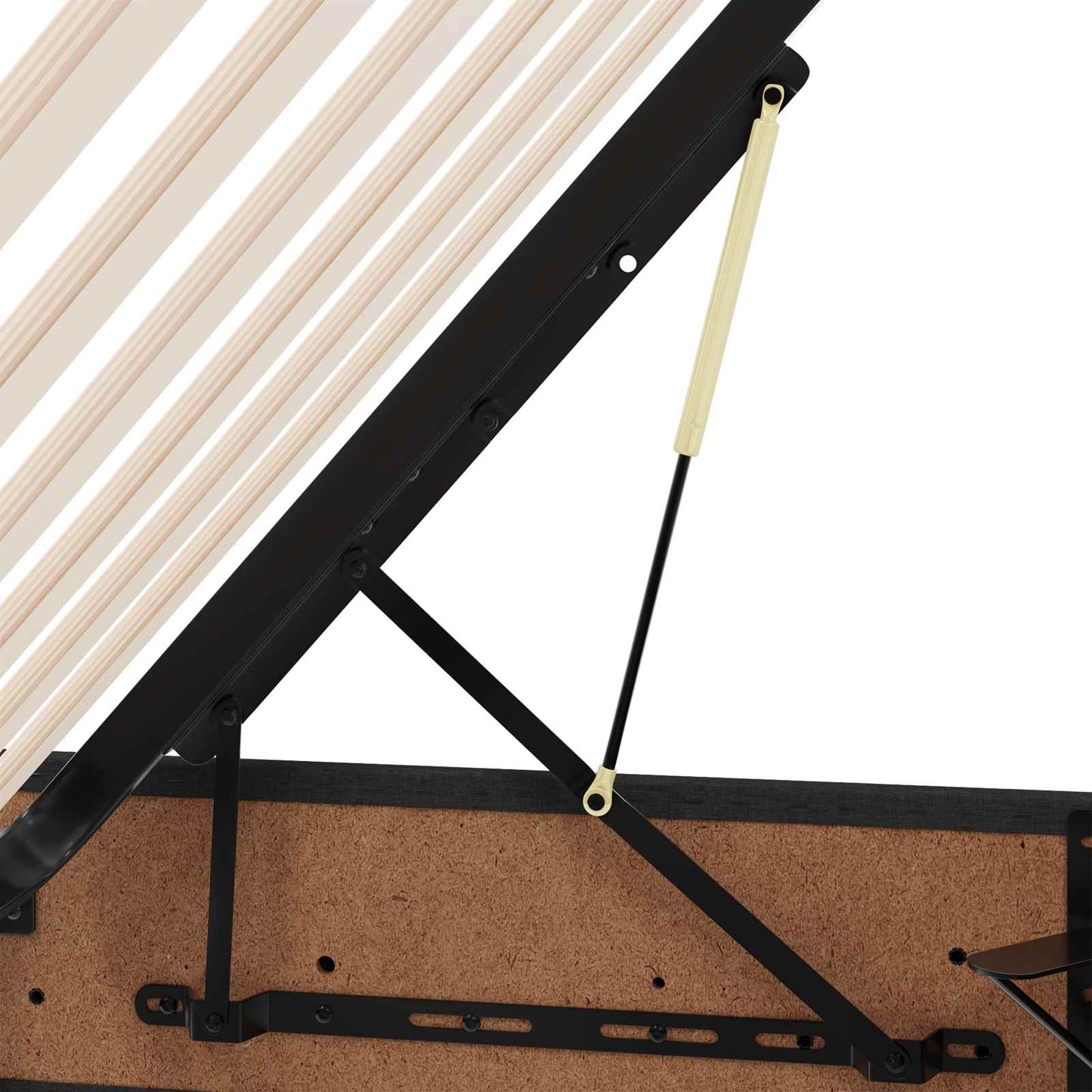 Ottoman Bedframe met opslag Zwart 180 x 200 cm Stof