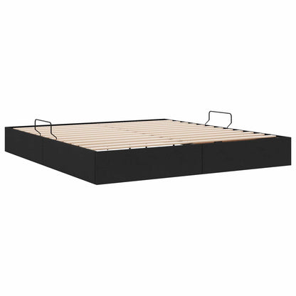 Ottoman Bedframe met opslag Zwart 180 x 200 cm Stof