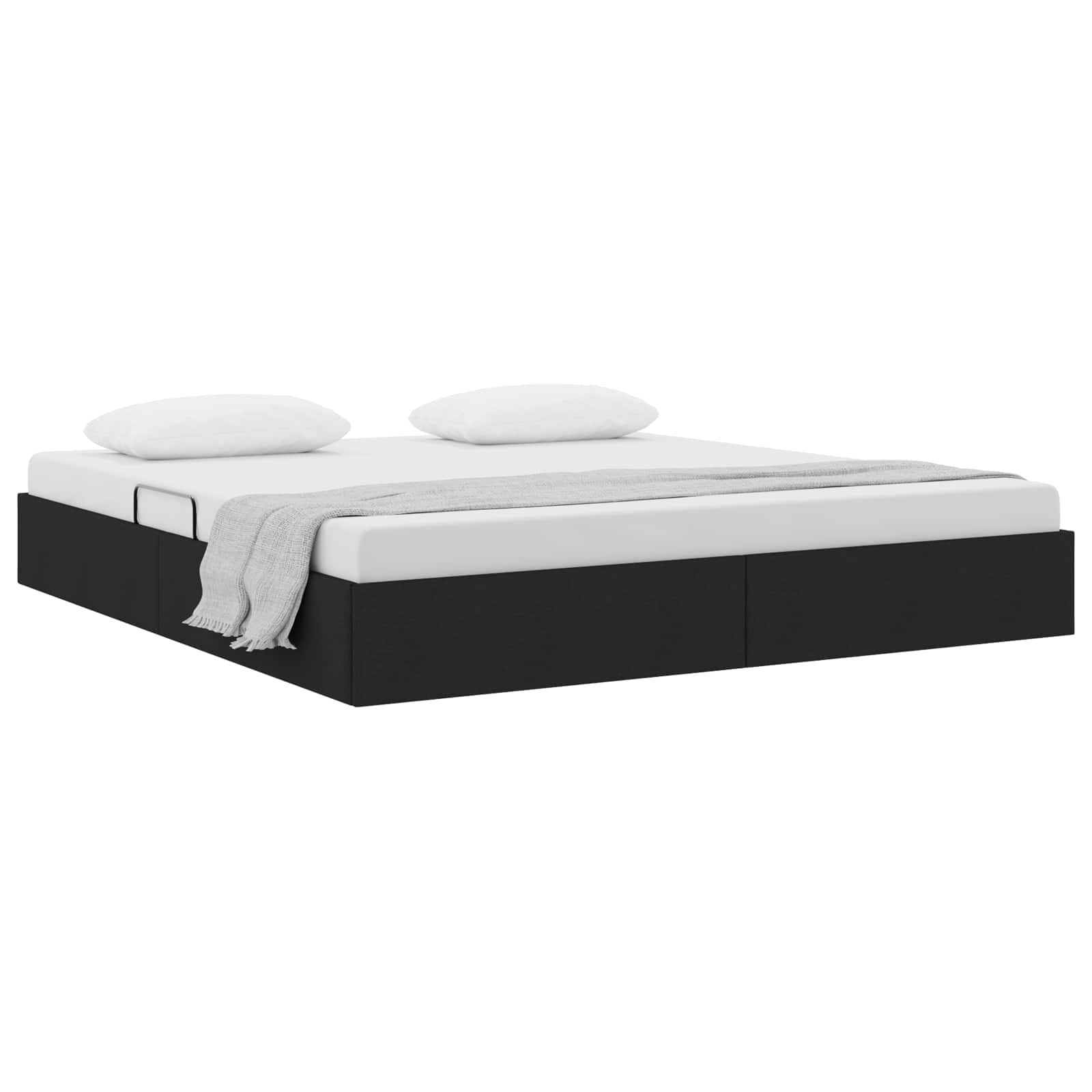 Ottoman Bedframe met opslag Zwart 180 x 200 cm Stof