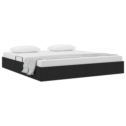 Ottoman Bedframe met opslag Zwart 180 x 200 cm Stof