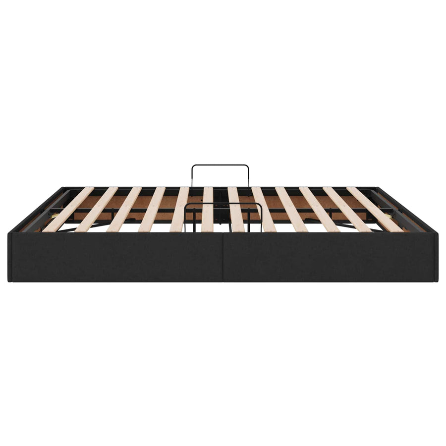 Ottoman Bedframe met opslag Zwart 180 x 200 cm Stof