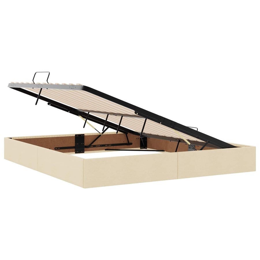 Ottoman Bedframe met opslag Crème 180 x 200 cm Stof