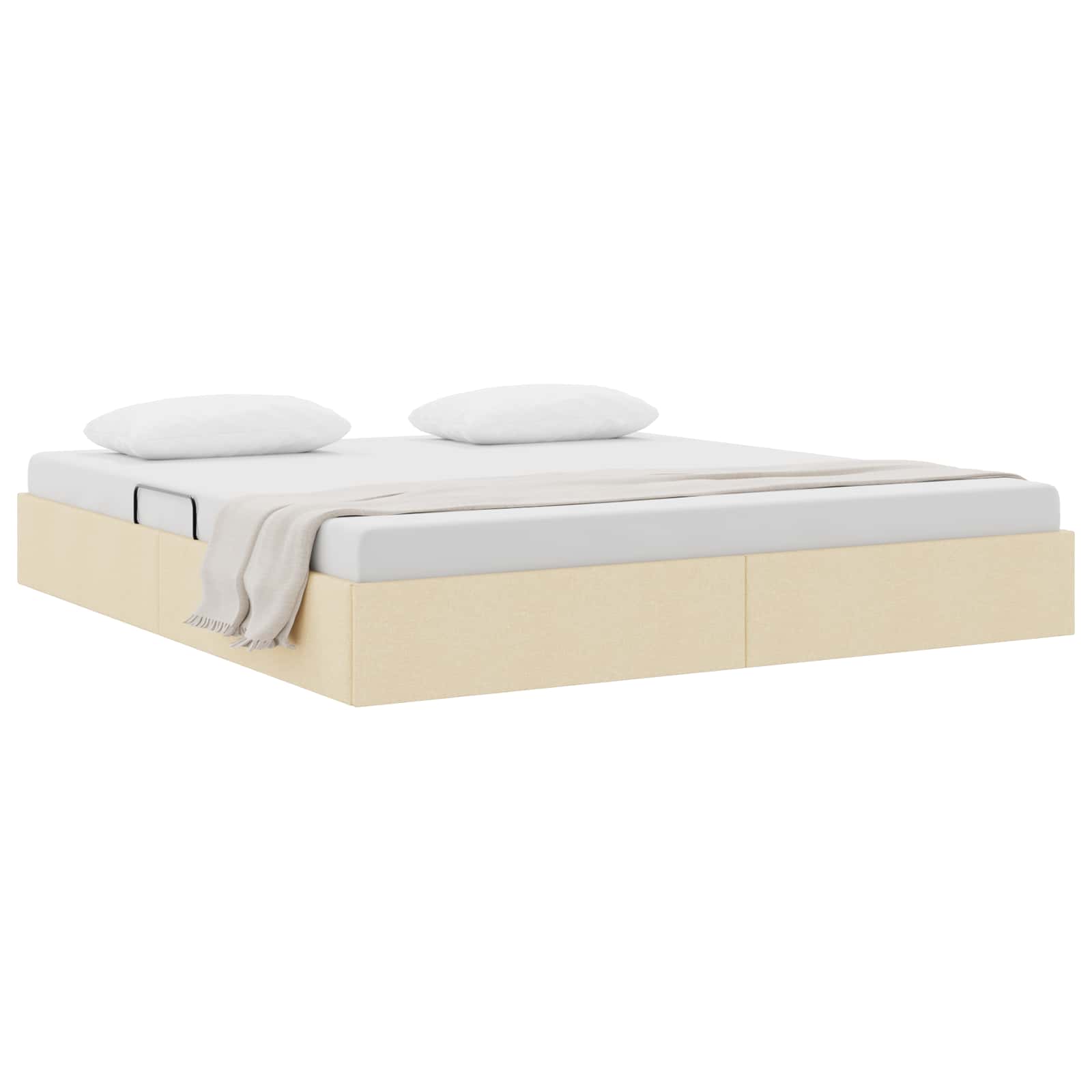 Ottoman Bedframe met opslag Crème 180 x 200 cm Stof