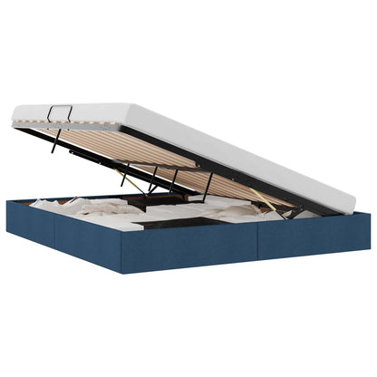 Ottoman Bedframe met opslag Blauw 180 x 200 cm Stof