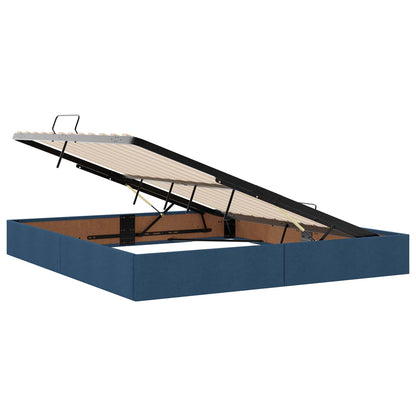 Ottoman Bedframe met opslag Blauw 180 x 200 cm Stof