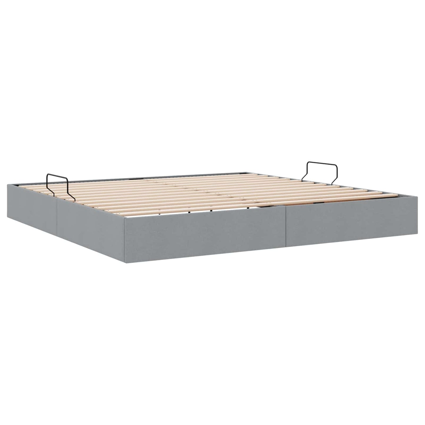Ottoman Bedframe met opslag Lichtgrijs 200 x 200 cm Stof