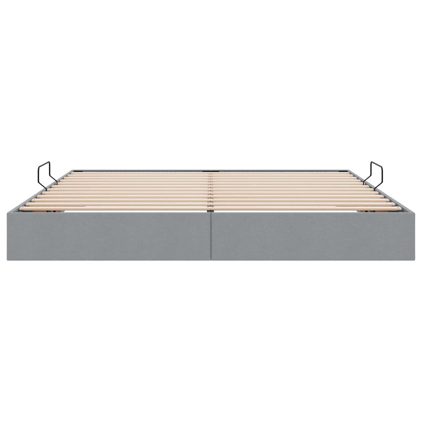 Ottoman Bedframe met opslag Lichtgrijs 200 x 200 cm Stof